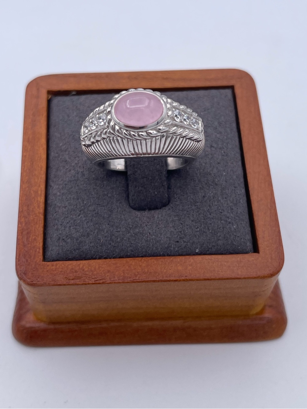 Judith Ripka Sterling Silver 925 Rose Quartz CZ Ring | DQCZ Thailand Size 6